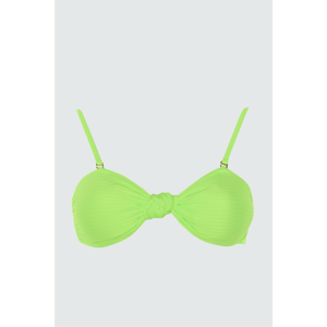 Trendyol Green Textured Strapless Bikini Top
