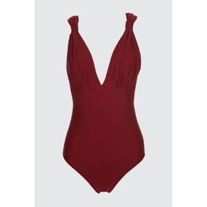 Trendyol Burgundy Bonding Detailed Swimsuit