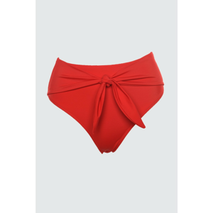 Trendyol Red High Waist Tied Bikini bottom