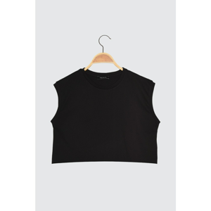 Trendyol Black Sleeveless Crop Knitted T-Shirt