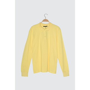Trendyol Yellow Men's Long Sleeve Regular Fit Polo Neck T-shirt