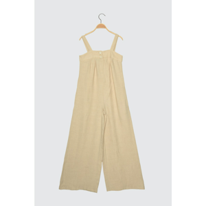 Trendyol Beige Button Detailed Overalls