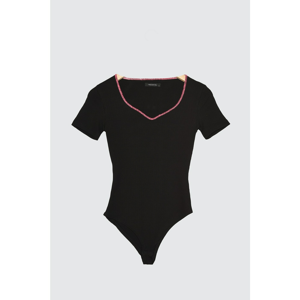 Trendyol Black Collar Detailed Snap Knitted Body
