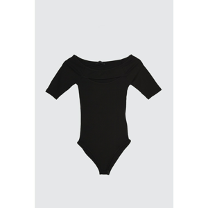 Trendyol Black Cut Out Detailed Snap Knitted Body