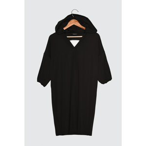 Trendyol Black Hooded Knitted Dress