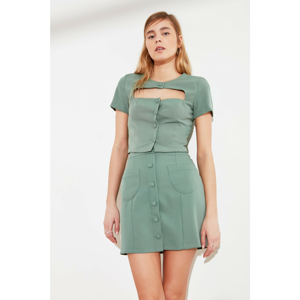 Trendyol Mint Button Detailed Skirt