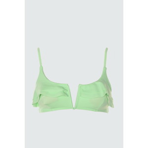 Trendyol Mint Ruffle V-Wire Detail Bikini Top