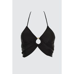 Trendyol Black Triangle Accessorized Bikini Top