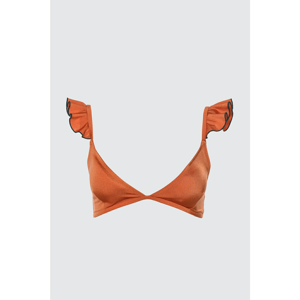 Trendyol Orange Ruffle Bikini Top