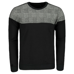 Trendyol Black Men's Regular Fit Panel Long Sleeve Sweatshirt