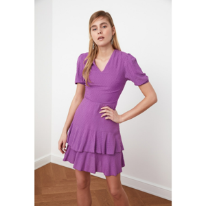 Trendyol Purple Friene Textured Fabric Dress