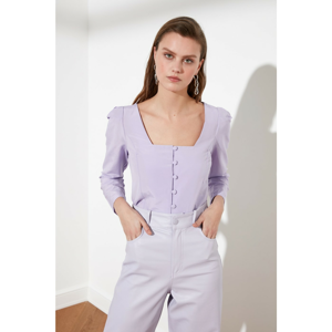 Trendyol Lila Square Collar Blouse