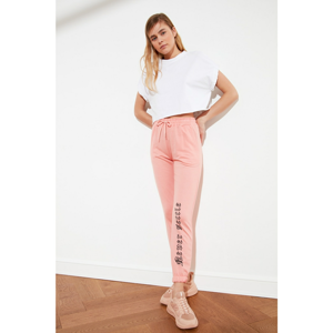 Trendyol Pink Printed Jogger Knitted Tracksuit bottom