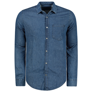 Trendyol Indigo Male Denim Slim Fit Single Pocket Long Sleeve Shirt