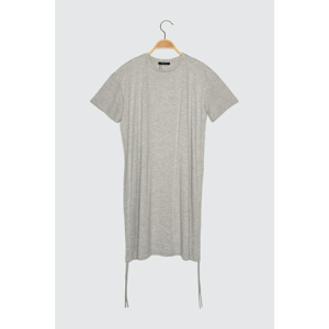 Trendyol Grey Assynx Detailed Knitted Dress