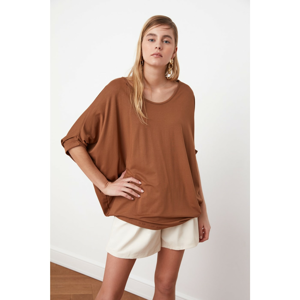 Trendyol Brown Basic Knitted T-Shirt