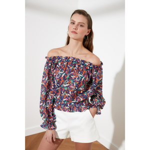 Trendyol Multicolored Carmen Collar Gipeli Blouse