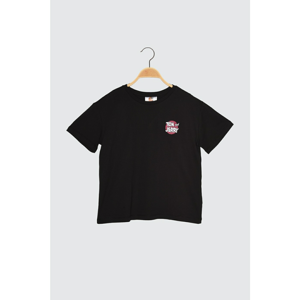 Trendyol Black Tom & Jerry Licensed Embroidery Basic Knitted T-Shirt