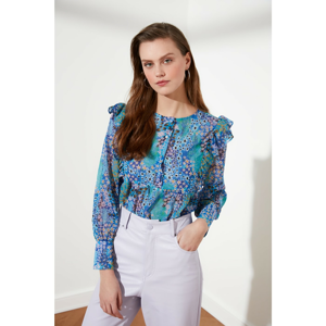 Trendyol Blue Frills Blouse