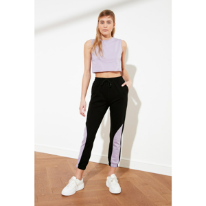 Trendyol Lilac Color Block Crop Knitted Bottom-Top Set