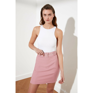 Trendyol Rose Dry Belt Detailed Skirt