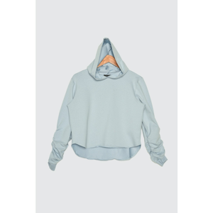 Trendyol Blue Hooded Sports Sweatshirt