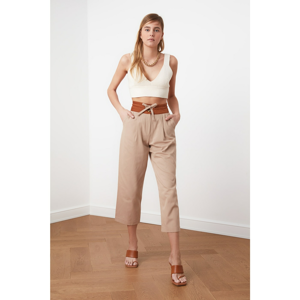 Trendyol Beige High Waist Pants