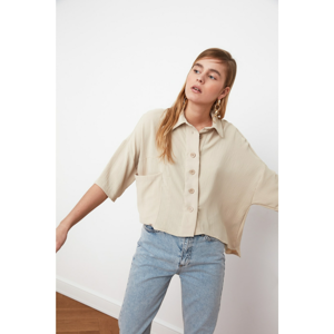 Trendyol Beige Pocket Detail Shirt