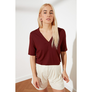 Trendyol Brown Trojan Arm Knitted Blouse