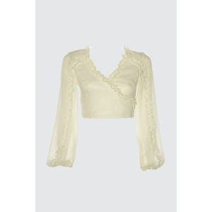 Trendyol Ekru Frilled Chiffon Blouse