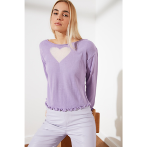 Trendyol Lila Hemline Ruffle Knitwear Sweater