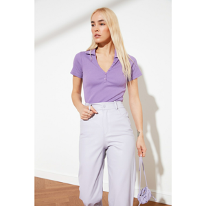 Trendyol Purple Button Detailed Knitted Body