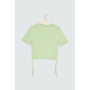 Trendyol Mint Pleated Knitted Blouse