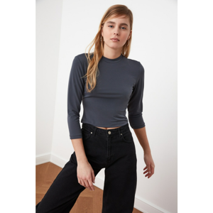 Trendyol Anthracite Back Detailed Knitted Blouse