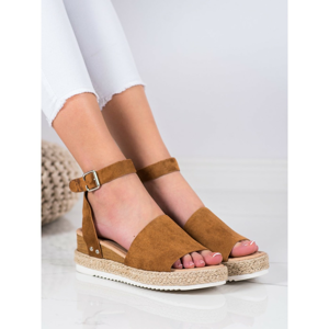 KYLIE CAMEL SANDALS ON THE WED