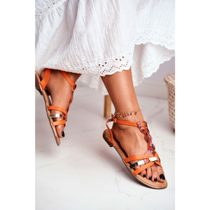 Women's Sandals Elegant Orange Snake Brooke