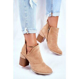 Women’s Boots On High Hee Beige Trimmed Meliori