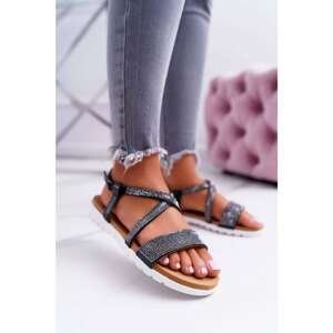 Women's Sandals Lu Boo With Zircons 406-5 Black Stella