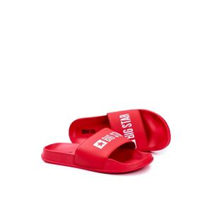 Classic Men's Slides Big Star Red Eco Leather GG174932