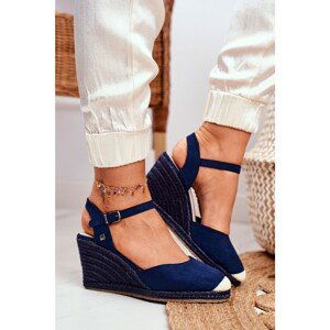 Women's Sandals On Wedge Heel Big Star Navy DD274A172