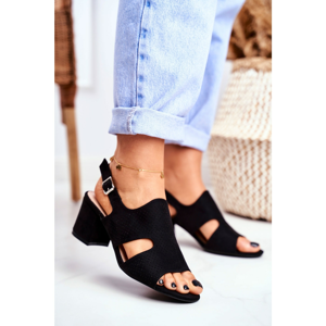 Women’s Sandals On Post Openwork Black Valery