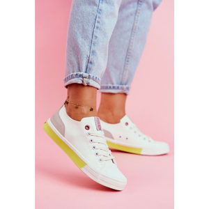 Women's Sneakers Cross Jeans White Yellow FF2R4042C