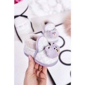 Children's Home Slippers On Elastic Band With Teddy Bear Grey Pooh