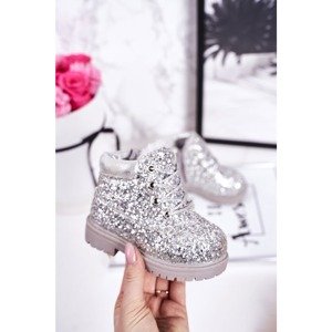 Children's Insulated Glitter Boots Silver Mermaid