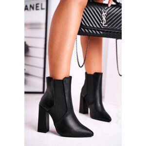 Women's Boots On A Block Heel Black Good Vibes