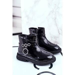 Children's Boots Lacquered Black Fami