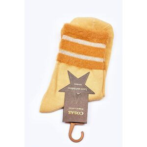 Women's Cotton Socks With Fur COSAS Yellow