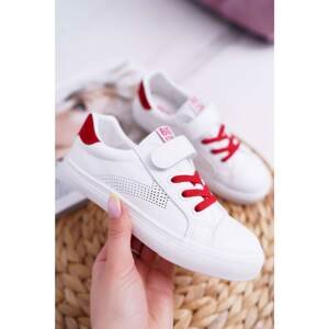 Kids Classic Big Star Sneakers - White/Red