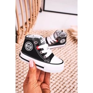 Children's High Sneakers With A Zipper BIG STAR HH374188 Black