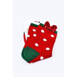 Christmas Cotton Polka-Dot Socks Red